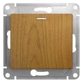 Изображение товара Выключатель одноклавишный Systeme Electric Glossa скрытой установки, с подсветкой, номинальный ток - 10 А, степень защиты IP20, цвет - дуб