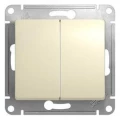 Изображение товара Двухклавишный выключатель Systeme Electric Glossa скрытой установки 220В IP20 бежевый
