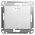 Изображение товара Двухклавишный выключатель Systeme Electric Glossa скрытой установки с подсветкой белый 10 А