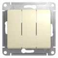 Изображение товара Трехклавишный выключатель Systeme Electric Glossa скрытой установки 10 А бежевый