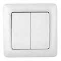 Изображение товара Двухклавишный выключатель Systeme Electric Хит скрытой установки 10А IP20 белый