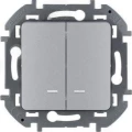 Изображение товара Двухклавишный выключатель Legrand INSPIRIA с подсветкой алюминий IP20 220В 10А