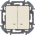 Изображение товара Двухклавишный выключатель Legrand INSPIRIA с подсветкой IP20 слоновая кость