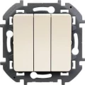 Изображение товара Выключатель трехклавишный Legrand INSPIRIA скрытой установки, номинальный ток - 10 А, степень защиты IP20, цвет - слоновая кость