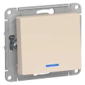 Изображение товара Выключатель одноклавишный Systeme Electric AtlasDesign с подсветкой 10 А IP20 бежевый