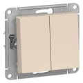 Изображение товара Двухклавишный выключатель Systeme Electric AtlasDesign IP20 220 В бежевый