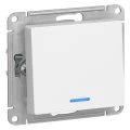 Изображение товара Выключатель одноклавишный Systeme Electric AtlasDesign скрытой установки с подсветкой 10 А белый