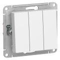 Изображение товара Выключатель трехклавишный Systeme Electric AtlasDesign IP20 белый со скрытым монтажом
