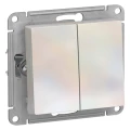Изображение товара Выключатель двухклавишный Systeme Electric AtlasDesign скрытой установки IP20 жемчуг