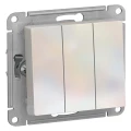 Изображение товара Выключатель трехклавишный Systeme Electric AtlasDesign скрытой установки, номинальный ток - 10 А, степень защиты IP20, цвет - жемчуг