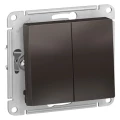 Изображение товара Двухклавишный выключатель Systeme Electric AtlasDesign скрытой установки мокко