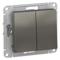 Изображение товара Выключатель двухклавишный Systeme Electric AtlasDesign IP20 220В 10А сталь