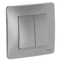 Изображение товара Двуклавишный выключатель Systeme Electric BLANCA скрытой установки IP20 алюминий