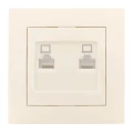 Изображение товара Розетка EKF Валенсия RJ45 2-местная IP20 кремовая поликарбонат