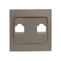 Изображение товара Лицевая панель розетки двухместной EKF Валенсия RJ-45 для локальной сети, встраиваемая, корпус - поликарбонат, степень защиты IP20, цвет - кашемир