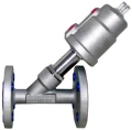 Изображение товара Клапан отсечной седельный фланцевый ПГС КНО-ПГ-115304-Ф Ду15 Ру16 с пневматическим поршневым приводом, корпус - нержавеющая сталь 304(CF8)