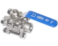 Изображение товара Кран шаровой ABRA SS316 BV-61A-015 Ду15 Ру40 полнопроходной, двухходовой, нержавеющая сталь CF8M, уплотнение - PTFE, под приварку, ручка-рычаг
