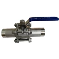 Изображение товара Кран шаровой ABRA BV-61L-008 Ду8 Ру40 полнопроходной, двухходовой, нержавеющая сталь SS316, уплотнение - PTFE, под приварку, ручка-рычаг