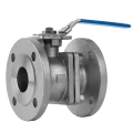 Изображение товара Кран шаровой АДЛ BV18 Ду40 Ру40 полнопроходной, двухходовой, нержавеющая сталь CF8M уплотнение - PTFE, фланцевый, ручка-рычаг, с ISO-фланцем