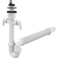 Изображение товара Сифон для кухонной мойки трубный Alca Plast A840-DN50/40 1 1/2″х40 с гофрой 40Х50/40, с 2-мя отводами (штуцерами), с нержавеющей решеткой