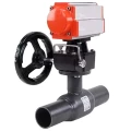 Изображение товара Кран шаровой ALSO КШ.П.Р.040.40-02 Ду40 Ру40 стандартнопроходной, под приварку, корпус - сталь 09Г2С, уплотнение - PTFE, управление - пневмопривод DN.ru PA-DA-065 с ручным дублером DN.ru-HDM-1