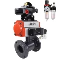 Изображение товара Кран шаровой ALSO КШ.Ф.Р.100.16-02 Ду100 Ру16 стандартнопроходной, фланцевый, корпус - сталь 09Г2С, уплотнение - PTFE, управление - пневмопривод DN.ru PA-SA-140 с пневмораспределителем DN.ru-4М310-08 220 В, БКВ APL-210N и БПВ AFC2000