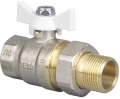 Изображение товара Кран шаровой TEBO КШ.402.КБ 1/2″ Ду15 Ру40 полнопроходной, латунь CW617N, никелированный, уплотнние - PTFE, внутренняя резьба / наружная резьба, ручка-бабочка