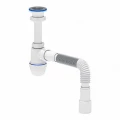 Изображение товара Сифон для кухонной мойки бутылочный АНИ Пласт C0105 1 1/2″х40 с гофрой 40Х40, с нержавеющей решеткой