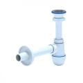 Изображение товара Сифон для умывальника/мойки АНИ Пласт Ани C0104 1 1/2″x40 бутылочный, с прямой трубкой диаметром 40 мм, выпуск с нержавеющей решеткой диаметром 70 мм