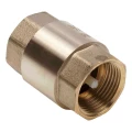 Изображение товара Клапан обратный AQUALINK 1/2″ Ду15 Ру16 муфтовый, пружинный, корпус - латунь, диск - пластик, уплотнение - бутадиен-нитрильный каучук (БНК)