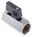 Изображение товара Кран шаровой AQUALINK Мини 1/2″ Ду15 Ру10 стандартнопроходной, двухходовой, латунь CW617N, уплотнение - PTFE, внутренняя резьба, ручка-флажок