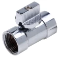 Изображение товара Кран шаровой AQUALINK Мини 1/2″ Ду15 Ру10 Cr стандартнопроходной, двухходовой, латунь CW617N, уплотнение - PTFE, внутренняя резьба, ручка-флажок