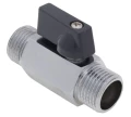 Изображение товара Кран шаровой AQUALINK Мини 1/2″ Ду15 Ру10 стандартнопроходной, двухходовой, латунь CW617N, уплотнение - PTFE, наружная резьба, ручка-флажок