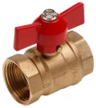 Изображение товара Кран шаровой AQUALINK ВР-ВР 3/4″ Ду20 Ру16 стандартнопроходной, двухходовой, латунь CW617N, уплотнение - PTFE, внутренняя резьба, ручка-бабочка