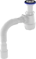 Изображение товара Сифон для кухни Aquant 1 1/2 дюйм x 40 с гибкой трубой и удлинённой горловиной