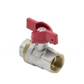 Изображение товара Кран шаровой Aquasfera 1002-01 1/2″ Ду15 Ру40 полнопроходной, двухходовой, латунь CW617N никелированная, уплотнение - PTFE, внутренняя резьба, ручка-бабочка