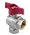 Изображение товара Кран шаровой Aquasfera 1008-01 1/2″ Ду15 Ру40 полнопроходной, двухходовой, латунь CW617N никелированная, уплотнение - PTFE, внутренняя резьба, ручка-бабочка