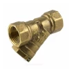 Изображение товара Фильтр магнитный сетчатый Aquasfera 4006-02 3/4″ Ду20 Ру20 косой с отверстием для пломбирования, внутренняя резьба, латунный