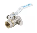 Изображение товара Кран шаровой Aquasfera 1/2″ Ду15 Ру40 Standard полнопроходной с воздухоотводчиком, двухходовой, латунь CW617N, никелированный, уплотнение - PTFE, внутренняя резьба, ручка-рычаг