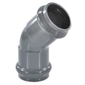 Изображение товара Отвод НПВХ AQUAVIVA Дн160 угол 45 градусов Ру10 двухраструбный серый