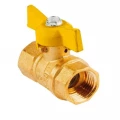 Изображение товара Кран шаровой БАЗ 11б27п А10/1 1″ Ду25 Ру40 ГАЗ полнопроходной, двухходовой, латунь ЛС59-1, уплотнение - фторопласт, внутренняя резьба, ручка-бабочка