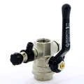 Изображение товара Кран шаровой BUGATTI Oregon 330 1/2″ Ду15 Ру64 заглушка 1/4″ и дренажный вентиль, полнопроходной, двухходовой, латунь CW617N, уплотнение - PTFE G400, внутренняя резьба, ручка-рычаг
