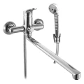 Изображение товара Смеситель для ванны с душем Центр Сантехники Стройка ЦС 300-4 длина 300 мм, однорукояточный, излив плоский, серебристый