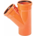 Изображение товара Тройник НПВХ Россия Дн160х110 45° безнапорный коричневый для наружной канализации