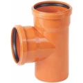 Изображение товара Тройник НПВХ Россия Дн110х110 87° безнапорный с раструбом коричневый