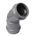 Изображение товара Отвод НПВХ Дн110 угол 45 градусов Ру10 двухраструбный серый
