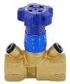 Изображение товара Клапан балансировочный Cimberio 787R 1/2″ Ду15 Ру25 ручной Kvs=1,75 внутренняя резьба, нейлоновые заглушки, корпус - латунь CR