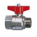 Изображение товара Кран шаровой Cimberio CIM 301/12 1″ Ду25 Ру50 серия Т12, полнопроходной, латунь, внутренняя резьба / наружная резьба, ручка-бабочка
