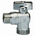 Изображение товара Кран шаровой Cimberio CIM 39NR 1/2х3/4″ Ду15х20 Ру16 угловой, стандартнопроходной, двухходовой, латунь, наружная резьба, ручка-бабочка, для стиральных машин с обратным клапаном