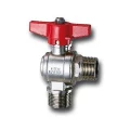 Изображение товара Кран шаровой Cimberio CIM237 3/4″ Ду20 Ру32 серия Т12, угловой правый, полнопроходной, двухходовой, латунь CW617N, уплотнение - PTFE, наружная резьба, ручка-бабочка